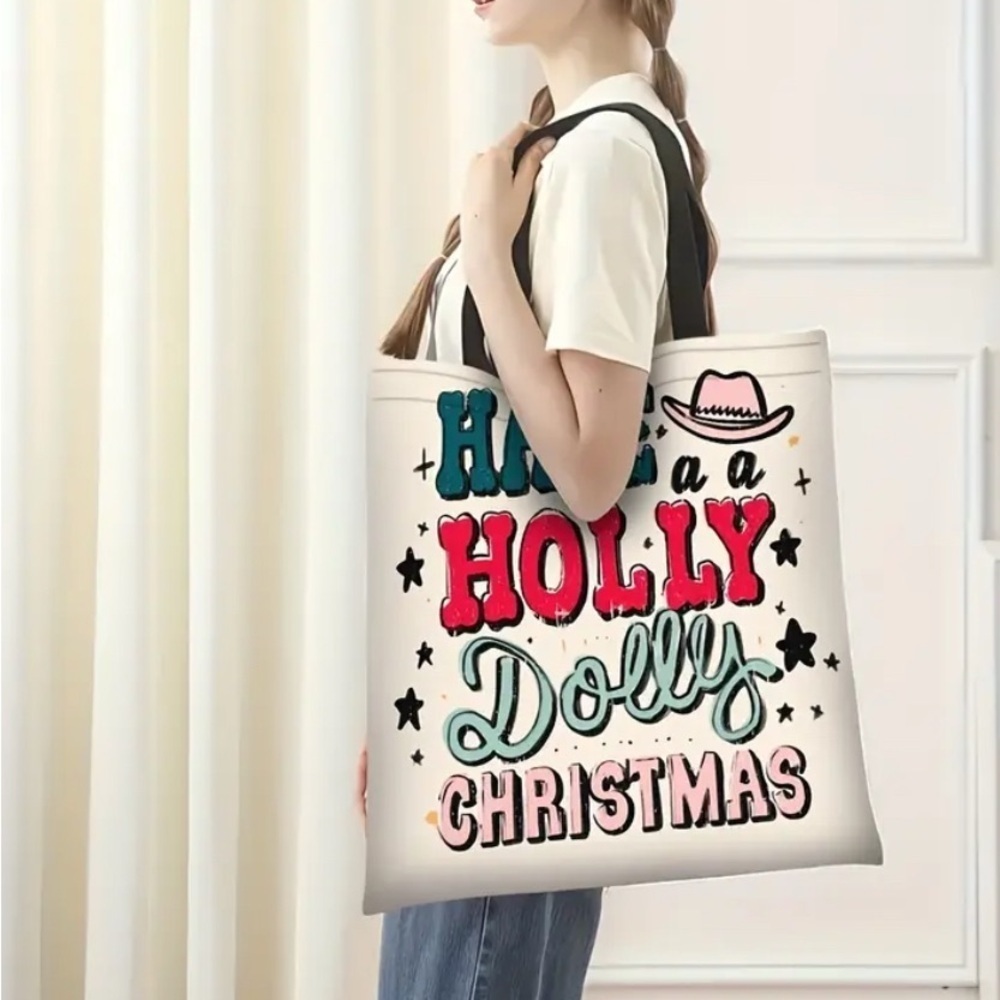 Holly Dolly Christmas Tote Bag